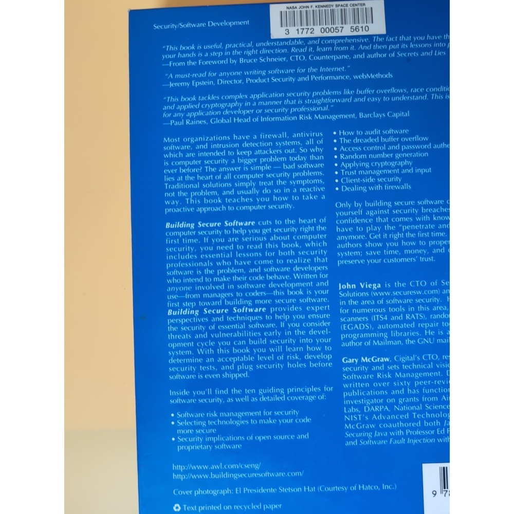 Addison-Wesley Professional Computing Ser.: Building Secure Software : How to... - Picture 3 of 11